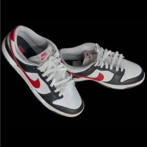 Nike Men's Retro Low Dunk White, Red, and Black Sneakers